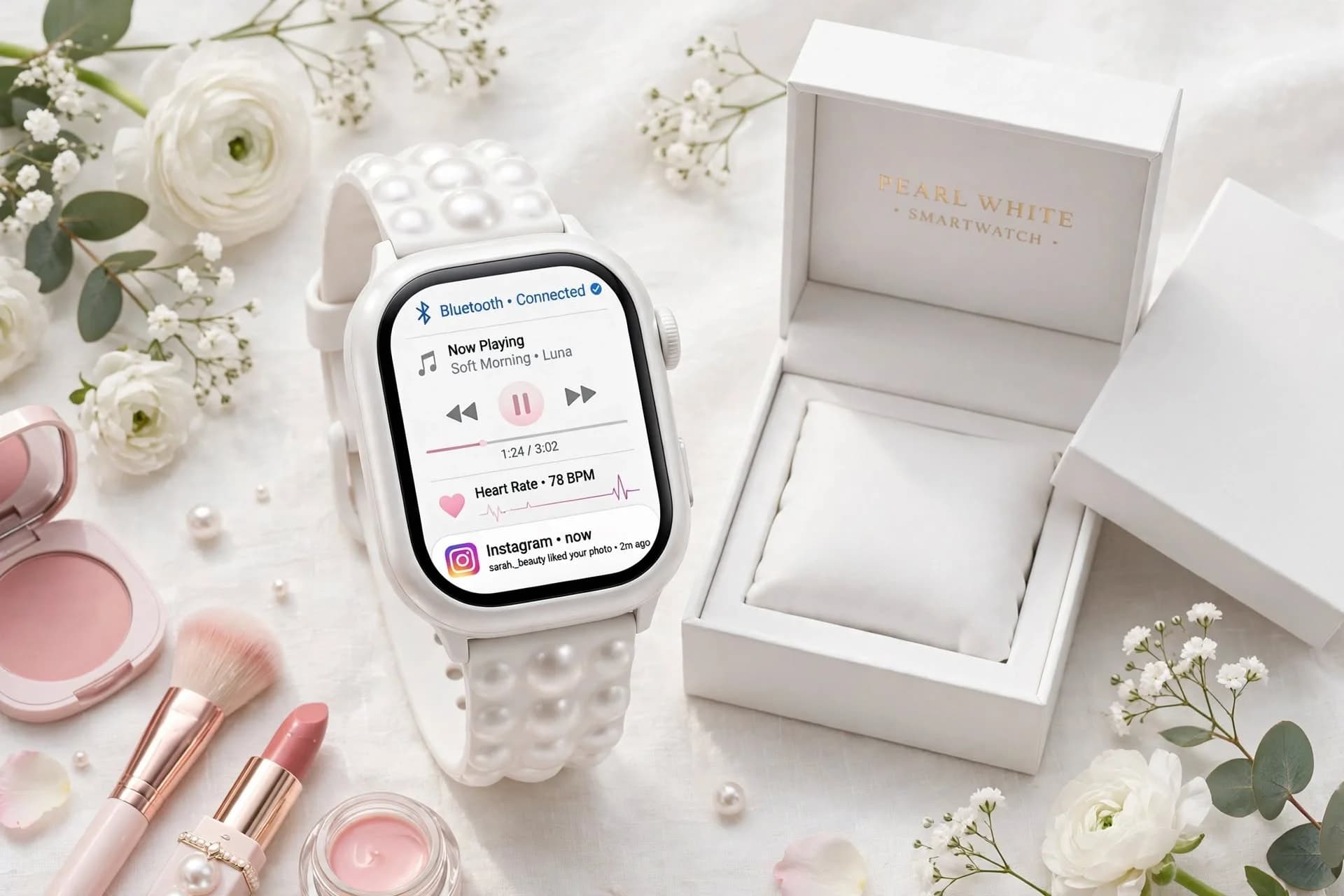 🌸 ROSE SMARTWATCH – هاتفكِ الصغير في معصمكِ! ⌚💖